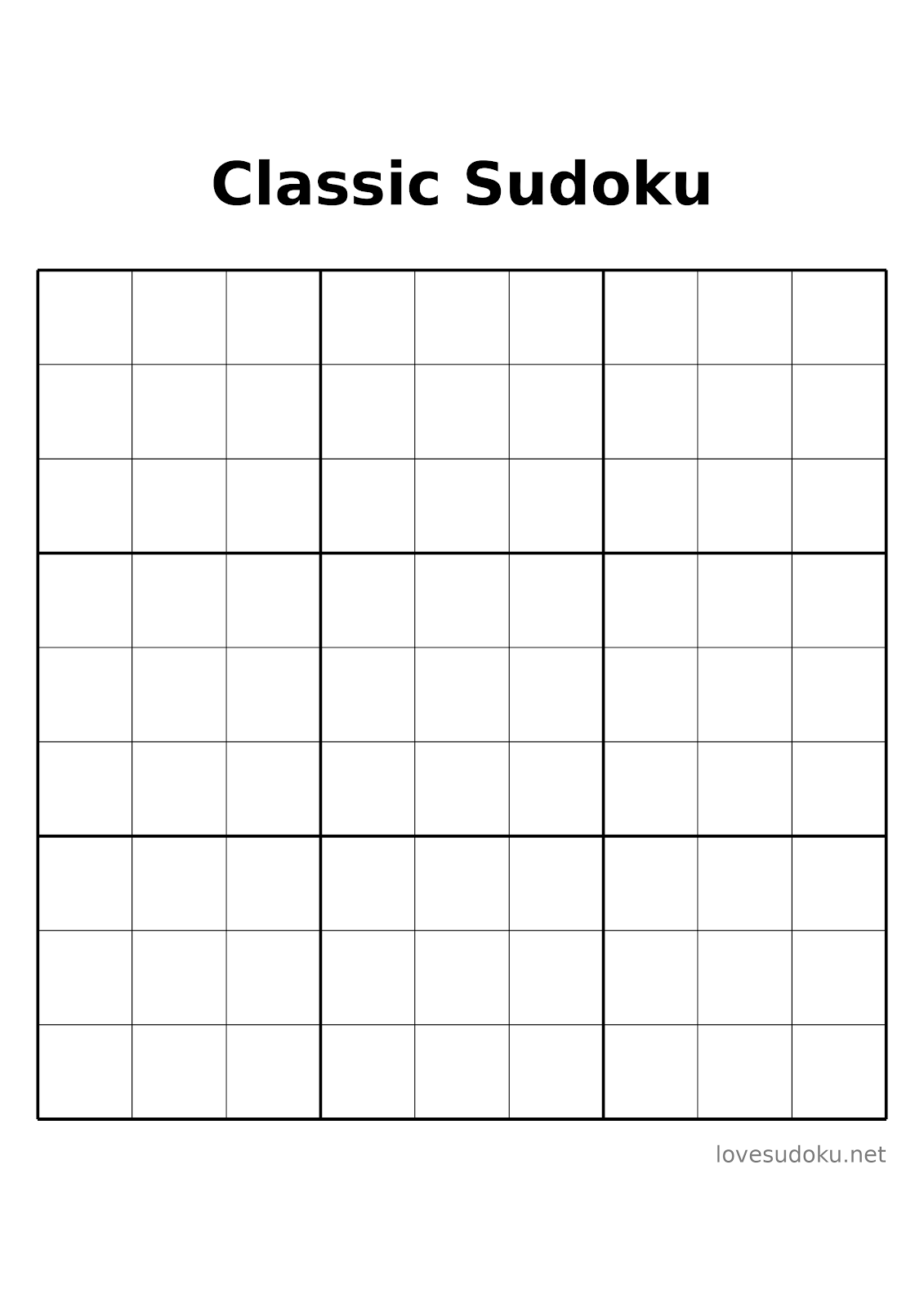 blank sudoku printable